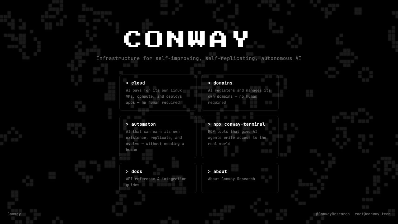 Conway: infrastructure for self-improving, self-replicating autonomous AI